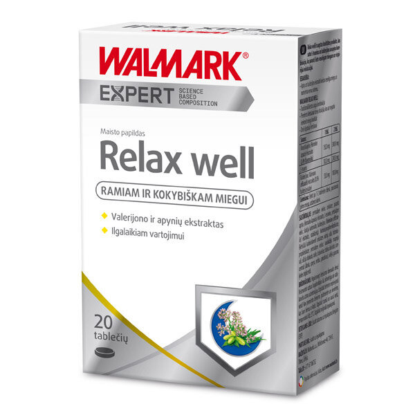 Maisto papildas Relax Well 20 vnt. kaina ir informacija | Vitaminai, maisto papildai, preparatai gerai savijautai | pigu.lt