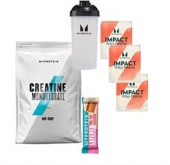 MyProtein kreatino, batonėlių, proteino mėginukų rinkinys su gertuve цена и информация | Другие добавки и препараты | pigu.lt