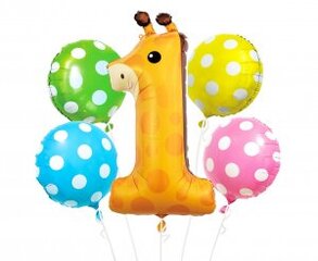 Folijiniai balionai - rinkinys Žirafa skaičius 1 kaina ir informacija | Balionai | pigu.lt