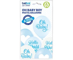 12"/30см Набор воздушных шаров "Oh Baby Boy", 6 шт цена и информация | Шарики | pigu.lt