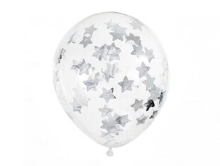 Balionais su sidabriniu žvaigždučiu konfeti, 30cm kaina ir informacija | Balionai | pigu.lt