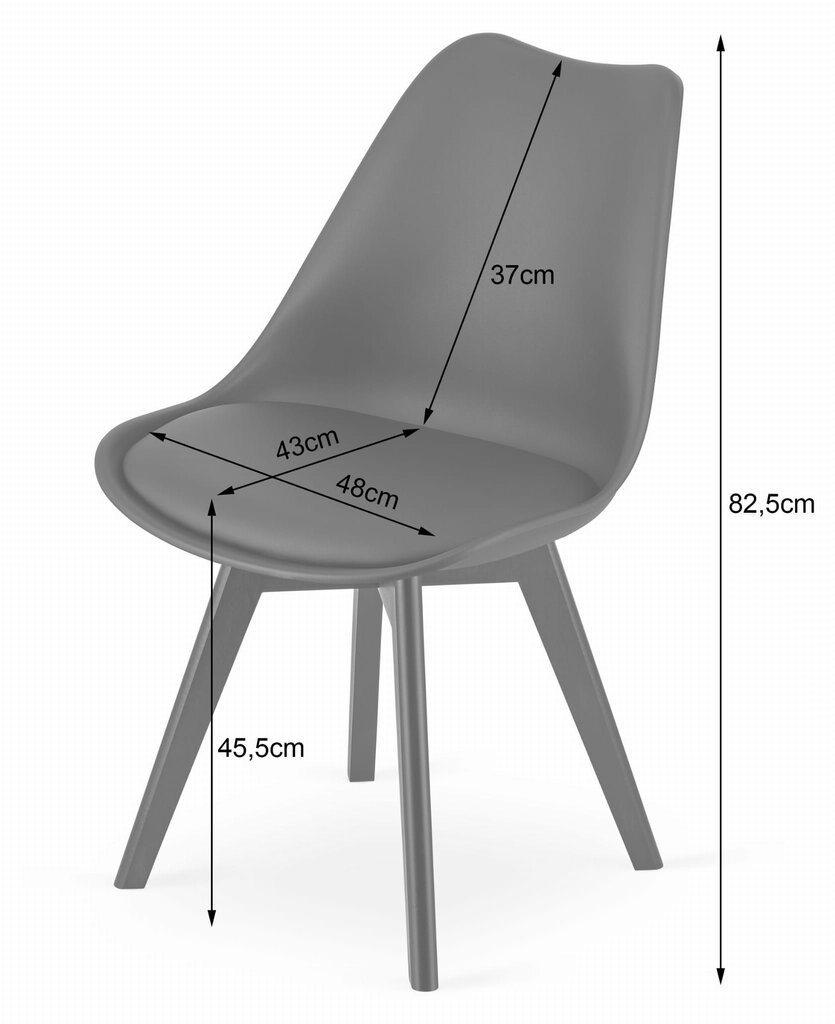4-ių kėdžių komplektas Mark, baltas/juodas kaina ir informacija | Virtuvės ir valgomojo kėdės | pigu.lt