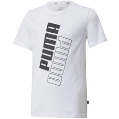 Marškinėliai vaikams Puma Power Logo Jr 589302 02, balti kaina ir informacija | Marškinėliai berniukams | pigu.lt