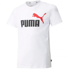 Marškinėliai vaikams Puma ESS 2 Col Logo Tee Jr 586985 57, balti kaina ir informacija | Marškinėliai berniukams | pigu.lt