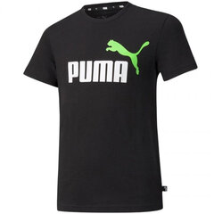 Marškinėliai vaikams Puma ESS 2 Col Logo Tee Jr 586985 86, juodi kaina ir informacija | Marškinėliai berniukams | pigu.lt