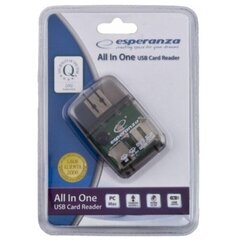 Устройство для чтения карт памяти Esperanza EA132 All In One цена и информация | Адаптеры, USB-разветвители | pigu.lt