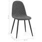 Valgomojo kėdės, 2vnt., tamsiai pilkos spalvos kaina ir informacija | Virtuvės ir valgomojo kėdės | pigu.lt