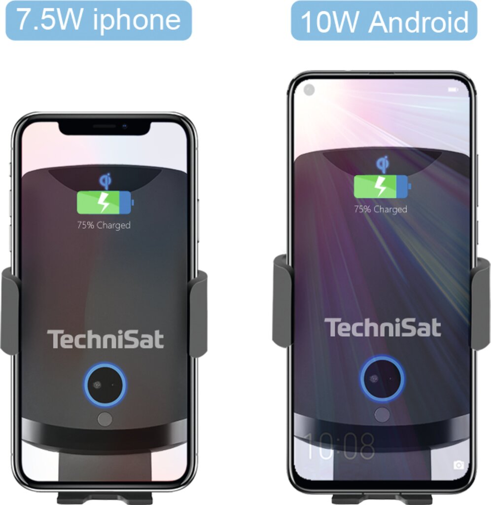 Technisat smart2 išmanusis automobilinis belaidis įkroviklis-laikiklis, Juodas цена и информация | Telefono laikikliai | pigu.lt