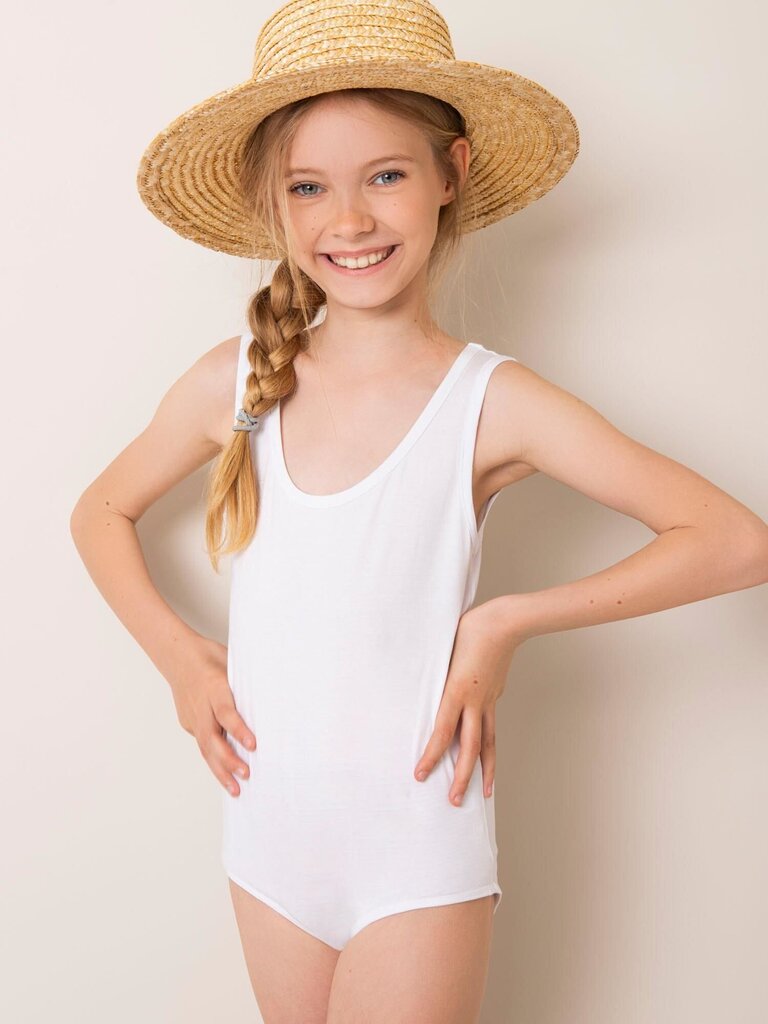 Palaidinė mergaitėms White 140 cm kaina ir informacija | Marškinėliai mergaitėms | pigu.lt