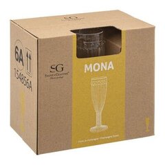 Skaidraus stiklo šampano taurės Mona 200ml (6vnt) kaina ir informacija | Taurės, puodeliai, ąsočiai | pigu.lt