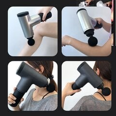 Massage gun | Беспроводной массажный пистолет, ударный пистолет для массажа, массажер для мышц с 4 насадками цена и информация | Массажеры | pigu.lt