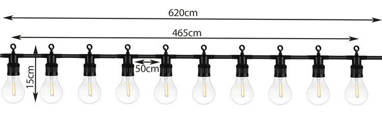 LED girlianda, 10 LED kaina ir informacija | Girliandos | pigu.lt