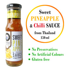 Saldus ananasų ir čili Padažas, Sweet Pineapple & Chilli sauce, Thai Dancer, 150ml kaina ir informacija | Padažai | pigu.lt