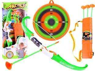Детский лук со стрелами, футляром и мишенью цена и информация | Игрушки для мальчиков | pigu.lt