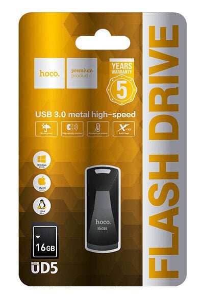 USB atmintinė kompiuteriui arba nešiojamam kompiuteriui 16GB HOCO UD5 16GB juoda USB FLASH kaina ir informacija | USB laikmenos | pigu.lt