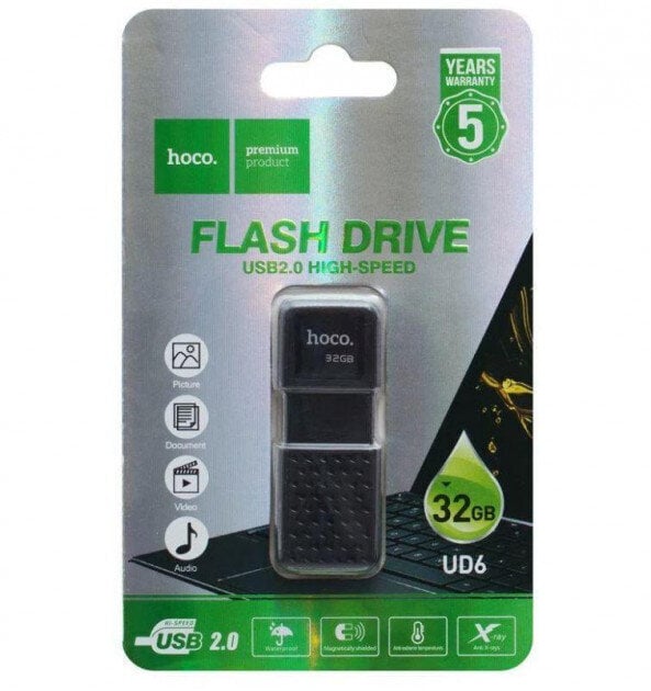 USB atmintinė kompiuteriui arba nešiojamam kompiuteriui 32GB HOCO UD6 32GB juoda USB FLASH цена и информация | USB laikmenos | pigu.lt