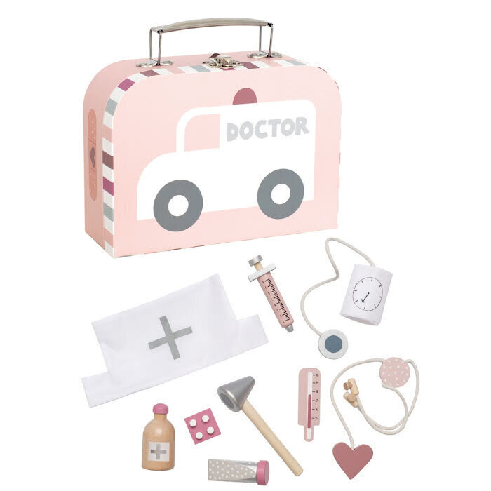 Žaislinis mediko rinkinys Jabadabado, rožinis kaina ir informacija | Lavinamieji žaislai | pigu.lt
