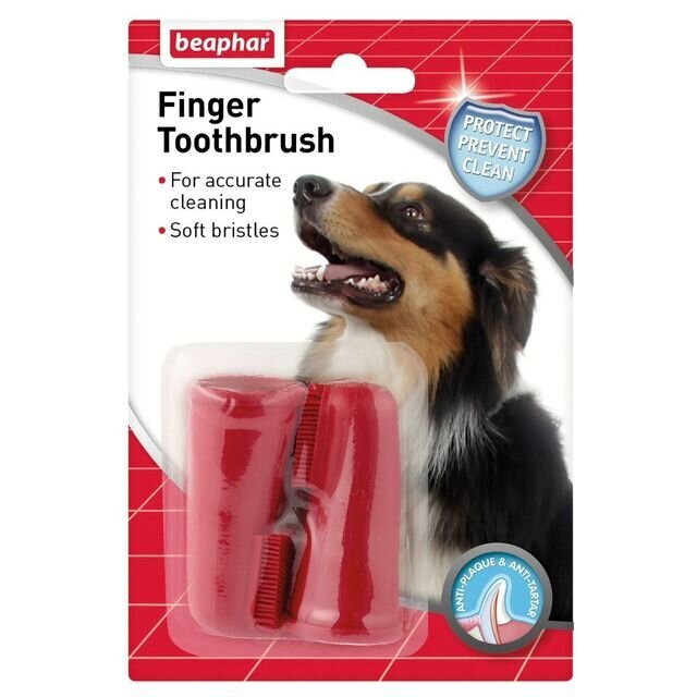 Dantų šepetėlis augintiniams Beaphar Toothbrush Finger N2 kaina ir informacija | Priežiūros priemonės gyvūnams | pigu.lt