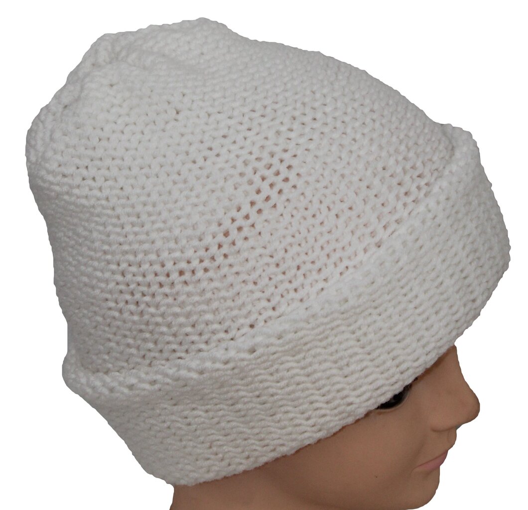 Megzta dviguba kepurė, balta kaina ir informacija | Kepurės moterims | pigu.lt