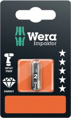 Насадка Wera Impaktor  PZ2 25 мм, 851/1 IMP DC, розничная упаковка цена и информация | Механические инструменты | pigu.lt