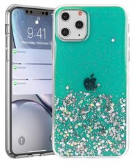 Telefono dėklas Fusion glue glitter, skirtas Apple iPhone 13 Pro Max, žalias kaina ir informacija | Telefono dėklai | pigu.lt