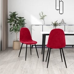 Обеденные стулья, 2 шт., цвет красного вина цена и информация | Стулья для кухни и столовой | pigu.lt