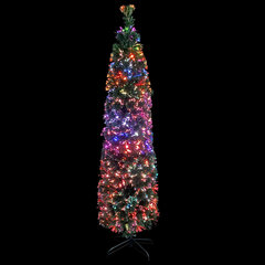 VidaXL dirbtinė siaura kalėdų eglutė su stovu, 120cm, optinis pluoštas kaina ir informacija | Eglutės, vainikai, stovai | pigu.lt