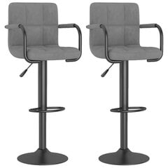 Барные стулья, 2 шт., серые цена и информация | Стулья для кухни и столовой | pigu.lt