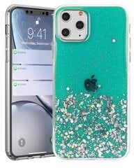 Силиконовый чехол Fusion glue glitter для Apple iPhone 13, зеленый цена и информация | Чехлы для телефонов | pigu.lt
