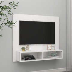 Sieninė TV spintelė, 102x23,5x90 cm, balta цена и информация | Тумбы под телевизор | pigu.lt