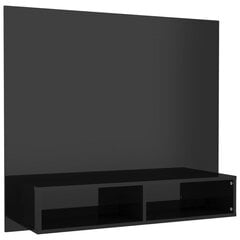 Sieninė TV spintelė, 102x23,5x90 cm, juoda цена и информация | Тумбы под телевизор | pigu.lt