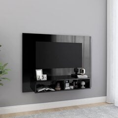 Sieninė TV spintelė, 120x23,5x90 cm, juoda цена и информация |  Тумбы под телевизор | pigu.lt