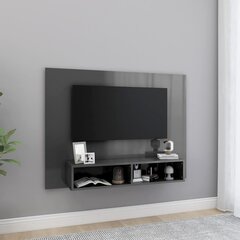 Sieninė TV spintelė, 120x23,5x90 cm, pilka цена и информация | Тумбы под телевизор | pigu.lt