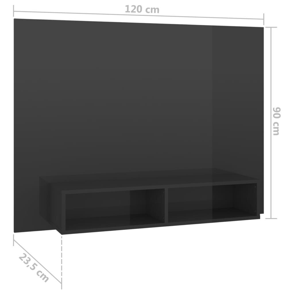 Sieninė TV spintelė, 120x23,5x90 cm, pilka kaina ir informacija | TV staliukai | pigu.lt
