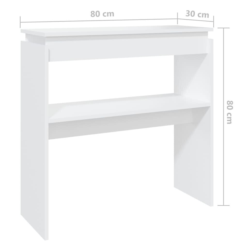 Konsolinis staliukas, 80x30x80cm, baltos spalvos цена и информация | Kavos staliukai | pigu.lt