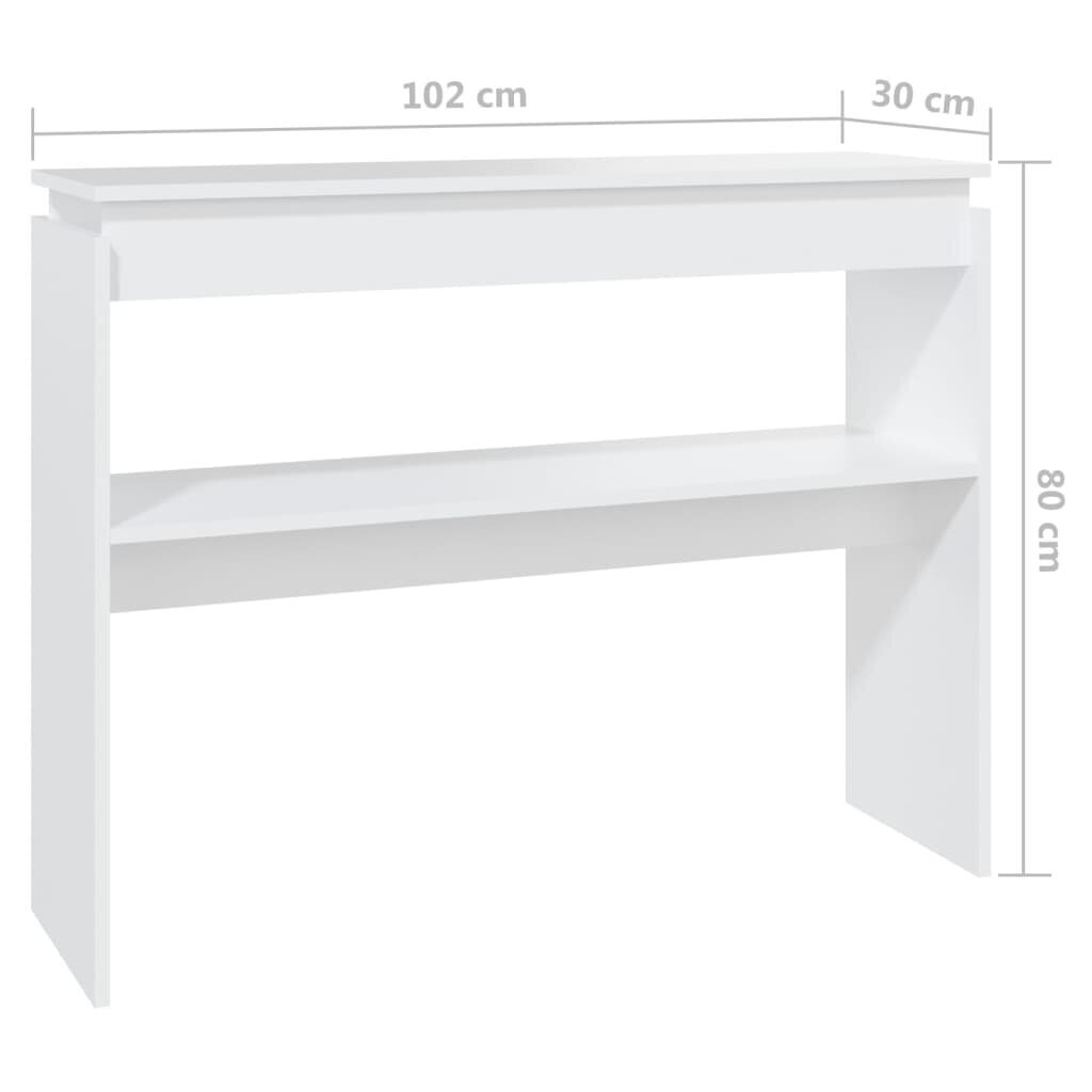 Konsolinis staliukas, 102x30x80cm, baltos spalvos kaina ir informacija | Kavos staliukai | pigu.lt