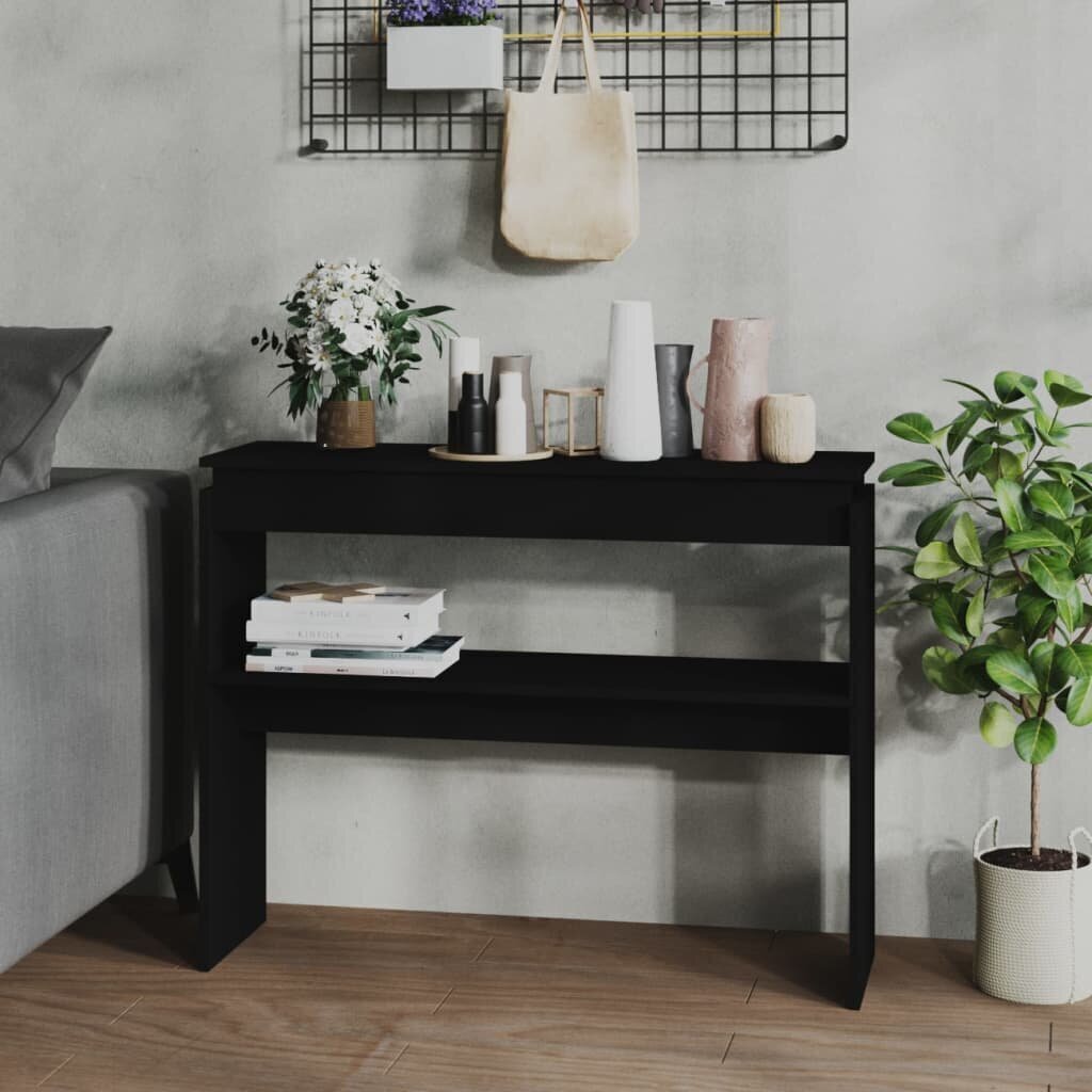Konsolinis staliukas, 102x30x80cm, juodas kaina ir informacija | Kavos staliukai | pigu.lt