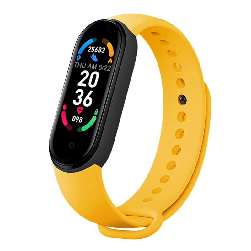Išmanioji apyrankė iWear SM6, geltona kaina ir informacija | Išmaniosios apyrankės (fitness tracker) | pigu.lt