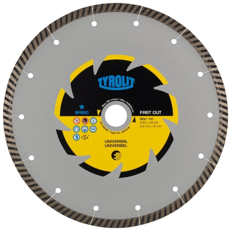 Deimantinis pjovimo diskas betonui Tyrolit Basic* (125x2x22,23) kaina ir informacija | Mechaniniai įrankiai | pigu.lt
