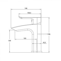 Смеситель Aquasanita для умывальника Farbus 1076-001, хромированный цена и информация | Смесители | pigu.lt