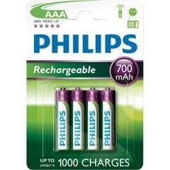 Philips AAA elementai, 4vnt kaina ir informacija | Philips Apšvietimo ir elektros prekės | pigu.lt
