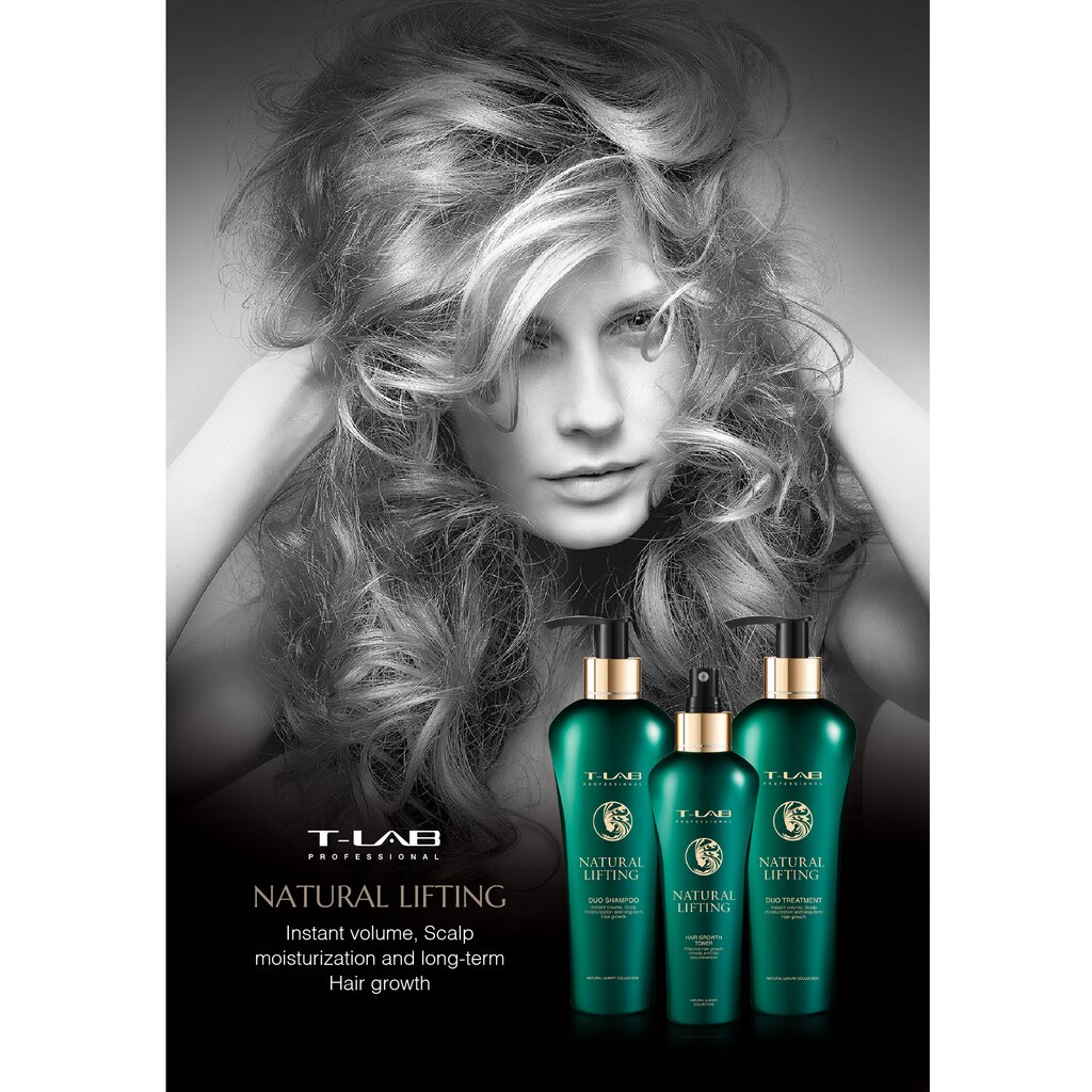 Rinkinys plaukų bei kūno priežiūrai T-LAB Professional Natural Lifting: šampūnas, 300 ml + kaukė, 300 ml + kūno prausiklis, 300 ml + kūno kremas, 300 ml kaina ir informacija | Priemonės plaukų stiprinimui | pigu.lt