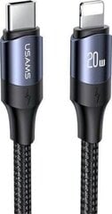 USAMS U71 USB-C в Lightning PD 3м, Черный цена и информация | Кабели для телефонов | pigu.lt