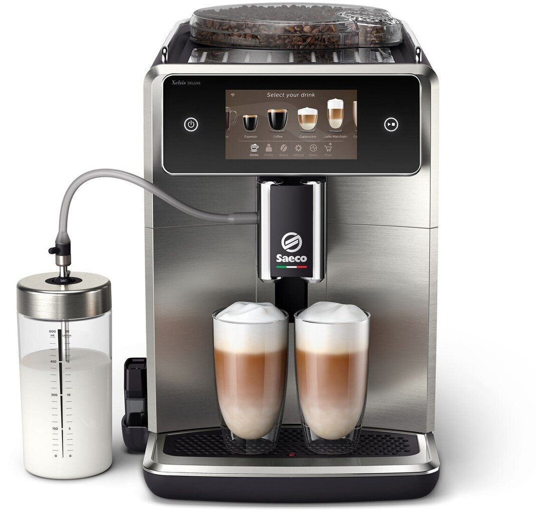 Автоматическая kофемашина Saeco Deluxe SM8785, С автоматическим взбиванием  молока, Черный цена | pigu.lt