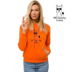 Оранжевый женский джемпер с капюшоном "No drama Llama" JS/W02-45565-XXL цена и информация | Женские толстовки | pigu.lt