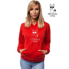 Красный женский джемпер с капюшоном "No drama Llama" JS/W02-45554-XXL цена и информация | Женские толстовки | pigu.lt