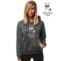 Темно-серый женский джемпер с капюшоном "No drama Llama" JS/W02-45557-XXL цена и информация | Женские толстовки | pigu.lt