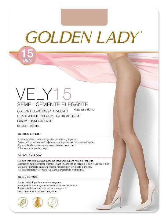 Pėdkelnės moterims Golden Lady Vely, smėlio spalvos, 15 DEN kaina ir informacija | Pėdkelnės | pigu.lt