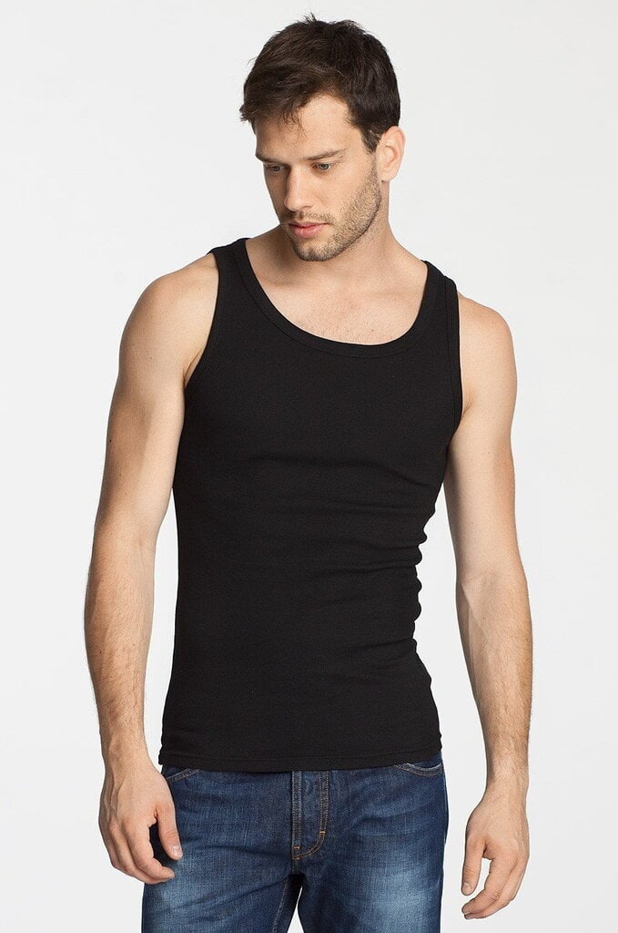 Marškinėliai vyrams Atlantic 627962, juodi kaina ir informacija | Vyriški marškinėliai | pigu.lt