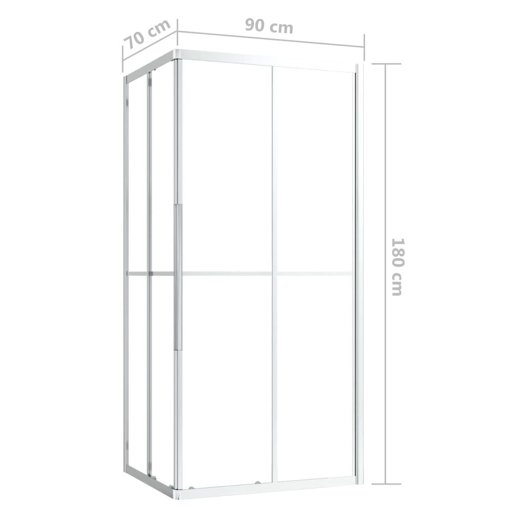 Dušo kabina, 90x70x180cm, vieno sluoksnio apsauginis stiklas kaina ir informacija | Dušo kabinos | pigu.lt